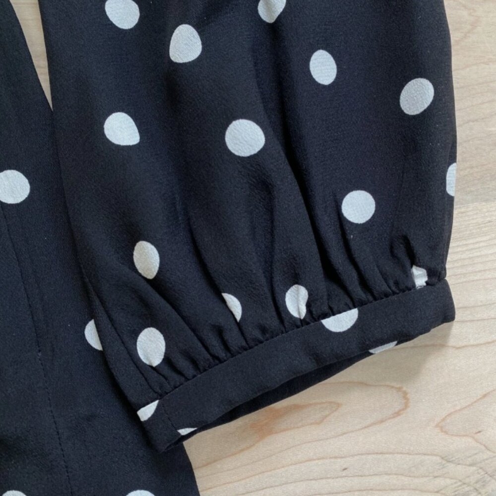 Intermix 100% Silk Long Sleeve April Polka Dot Dress XS $325 - Picture 11 of 14